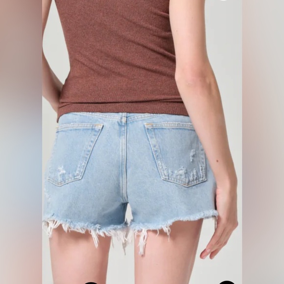 AGOLDE Blue PARKER VINTAGE CUT OFF SHORT Size 29 Raw Hem Casual Summer Jean - Picture 2 of 13